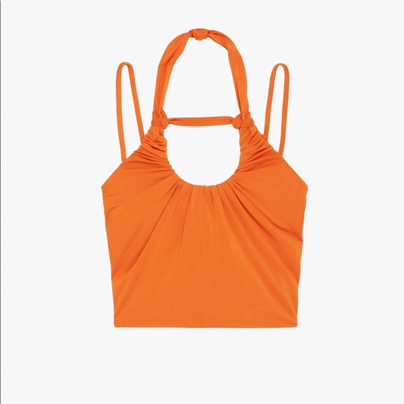 Zara Orange Limited Edition Ruched Crop Top - Picture 3 of 13